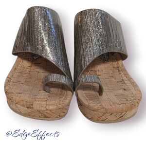 Donald J. Pliner Giles Sparkle Wedge Sandal Size 7